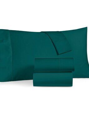 Charter Club Solid 550 Thread Count 100% Cotton 4-Pc. Sheet Set, King Emerald